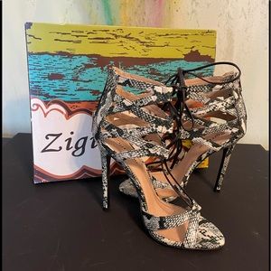 Zigi Soho snakeskin print heels